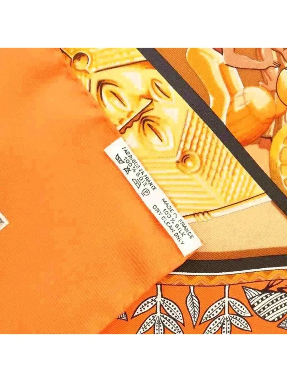 Hermes Au Son du Tam Carre 90 Large Scarf Orange